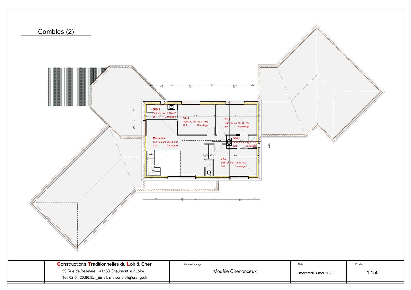 Plan de maison modèle Chenonceaux